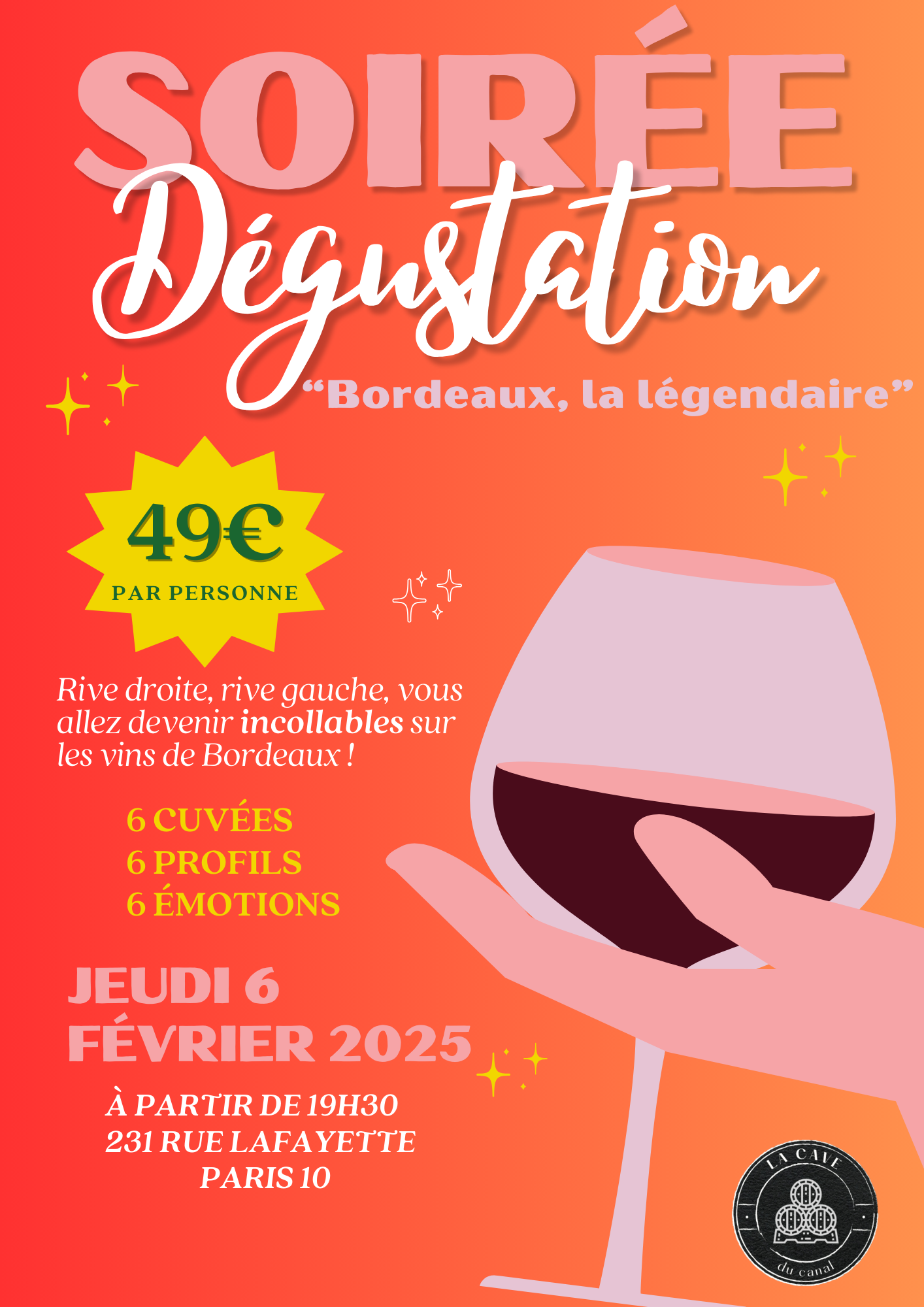 Soirée Dégustation de vins de Bordeaux